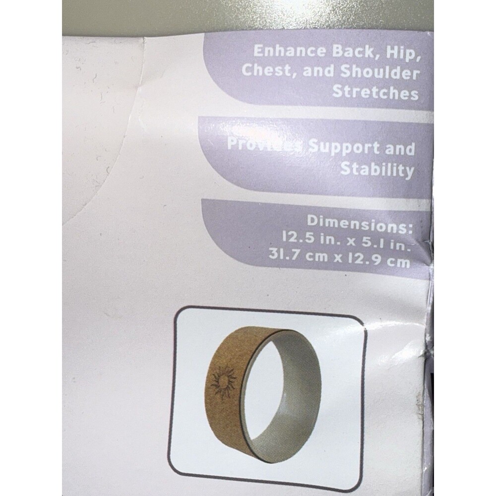 Yoga Wheel 12.5" Diameter 5" Wide Foam Padded Faux Wood Grain for Yoga/Back Pain - Picture 8 of 9